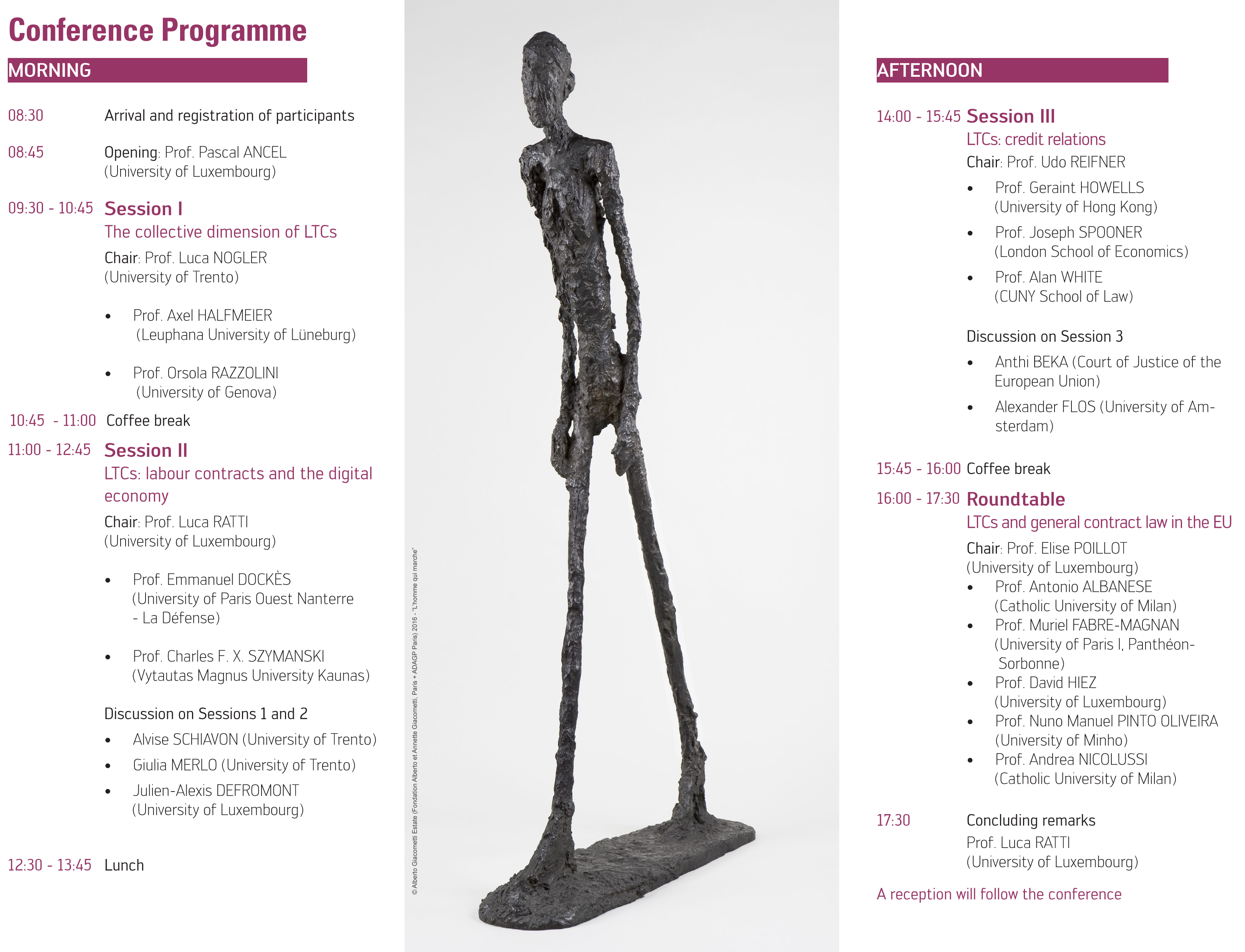 International conference Life Time Contracts: "Rethinking Contracts Law". Luxembourg, 30 september 2016-2