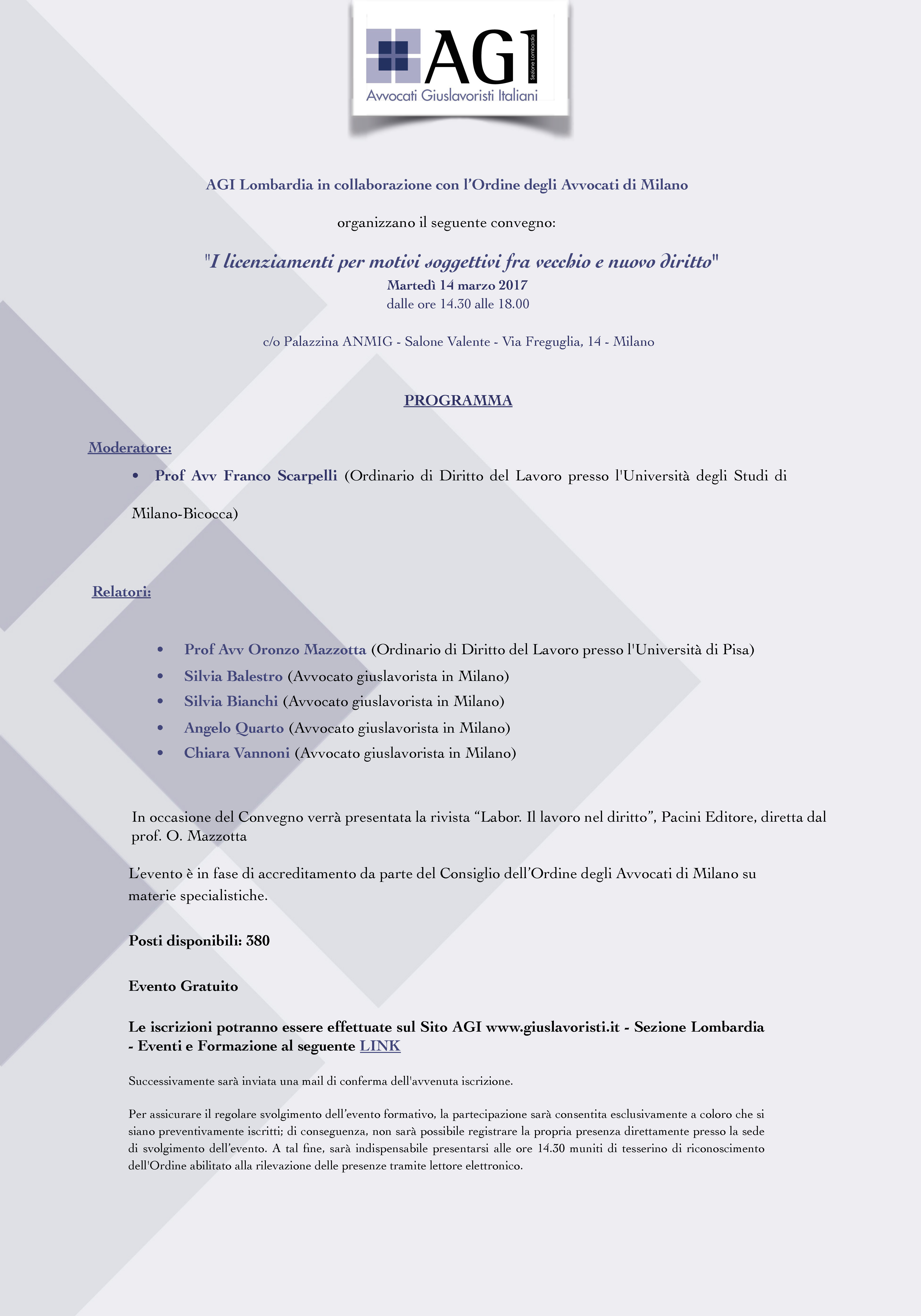 Milano 14 marzo 2017