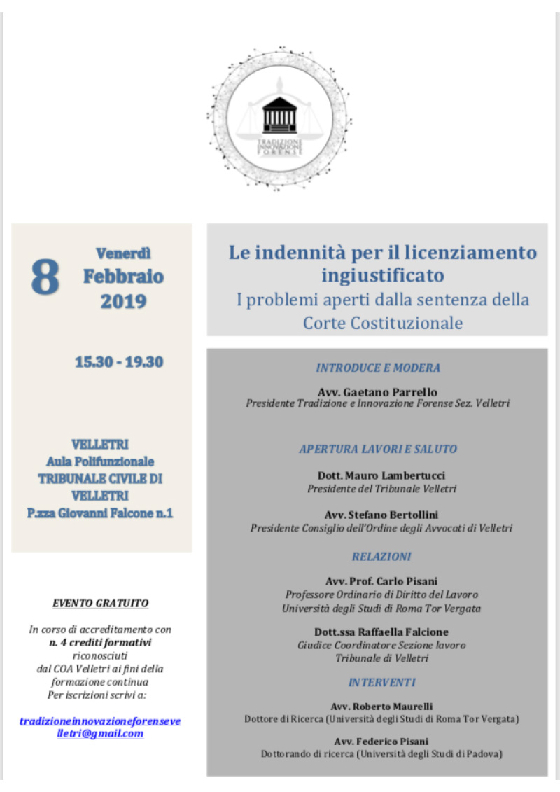 Le indennita per il licenziamento ingiustificato locandina