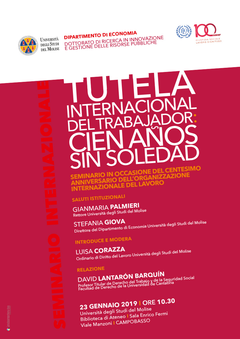 Tutela internacional del trabajador locandina